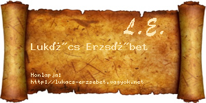 Lukács Erzsébet névjegykártya